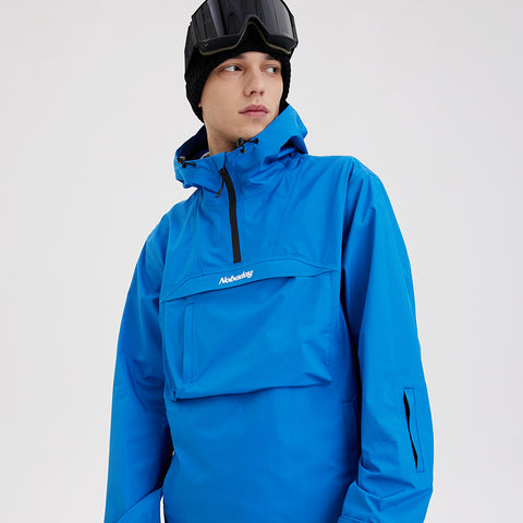 Nobaday Dawn large pocket Windbreaker Hoodie Ski/Snowboardjacke Blue Amber