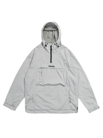 Nobaday Dawn large pocket Windbreaker Hoodie Ski/Snowboardjacke White