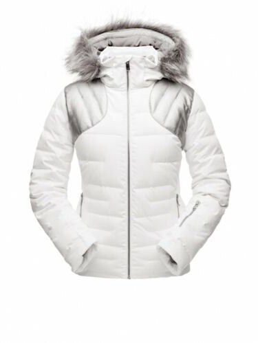 Spyder W Falline Faux Fur Jacket wht/slv