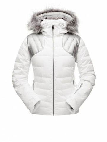 Spyder W Falline Faux Fur Jacket wht/slv